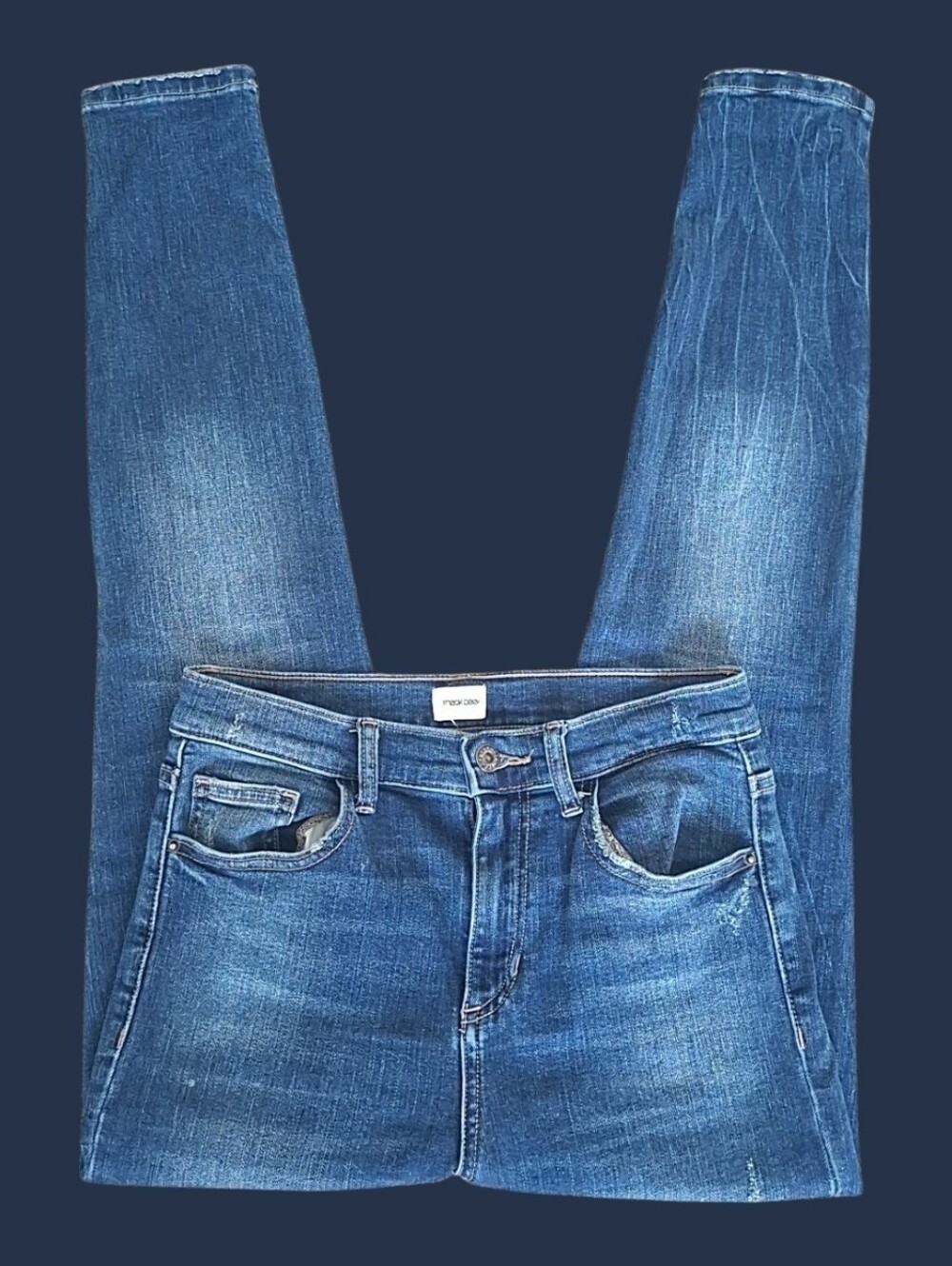 Sneak Peek Women's Medium Wash Blue Denim Skinny Jeans Mid Rise 5-Pocket 5/W27